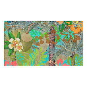 Hawaii Blume Hula Vintage Blumengrafik Namenschild