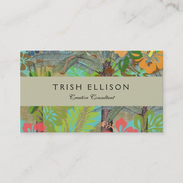 Hawaii Blume Hula Vintage Blumengrafik Visitenkarte (Vorderseite)