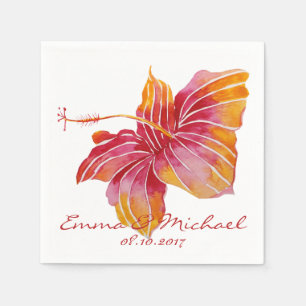 Hawaii Blume Personalisiert Hochzeitspapier Napkin Serviette