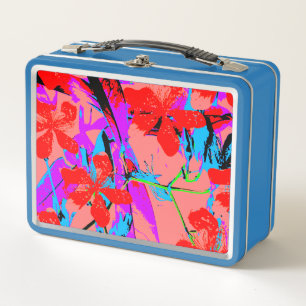 Hawaii Blume Pink Metall Brotdose