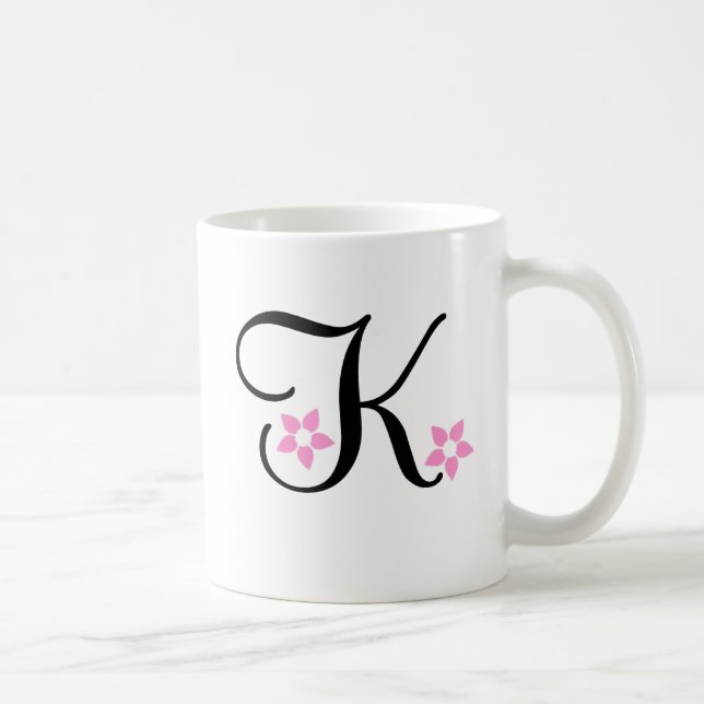 Hawaii-Blumen-Tasse "K " Kaffeetasse (Rechts)