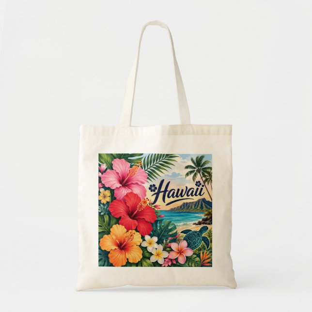Hawaii Blumen Tragetasche (Vorne)