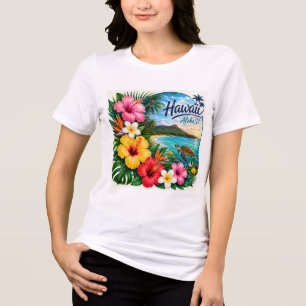 Hawaii Blumen Tri-Blend Shirt
