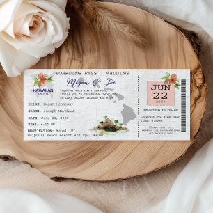 Hawaii Boarding Pass Ticket Hochzeit Einladung
