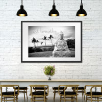 Hawaii Buddha Schwarz-weißes Foto nur atmen