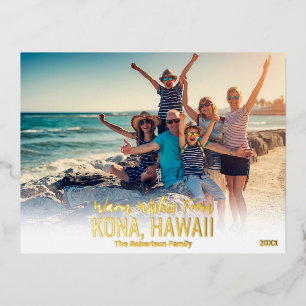 HAWAII CHRISTMAS CARD BEACH FOTO POSTCARDS FOLIEN FEIERTAGSPOSTKARTE