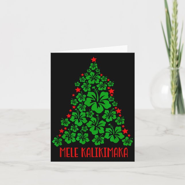 Hawaii Christmas Mele Kalikimaka Floral Christmas  Karte (Vorderseite)