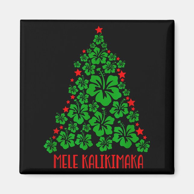 Hawaii Christmas Mele Kalikimaka Floral Christmas  Magnet (Vorne)