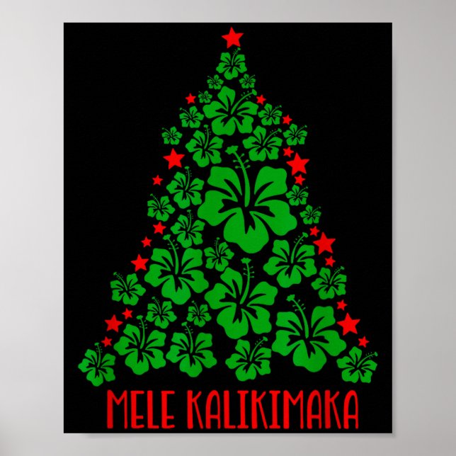 Hawaii Christmas Mele Kalikimaka Floral Christmas  Poster (Vorne)