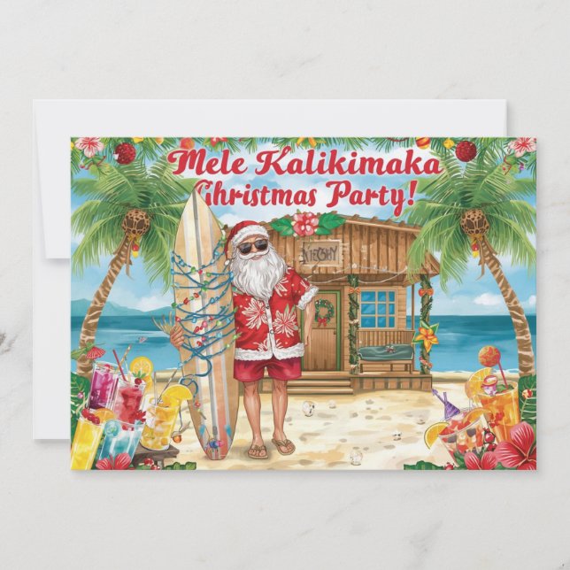 Hawaii christmas  party Hawaii “Mele Kalikimaka!”  Einladung (Vorderseite)