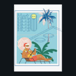 Hawaii Christmas Santa Travel Tropical Beach Feiertagskarte<br><div class="desc">Santa kommt in den Urlaubssgeist mit der frische Küstenluft,  dem unberührten tropischen Strand und den Palmen. Frohe Weihnachten in hawaiianisch.</div>