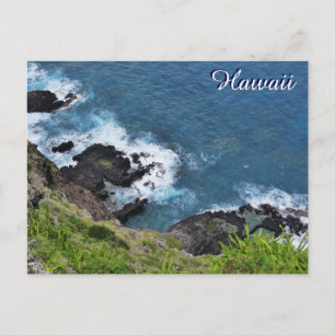 Hawaii Cliff Ocean Waves Landschaftliche Sicht Postkarte