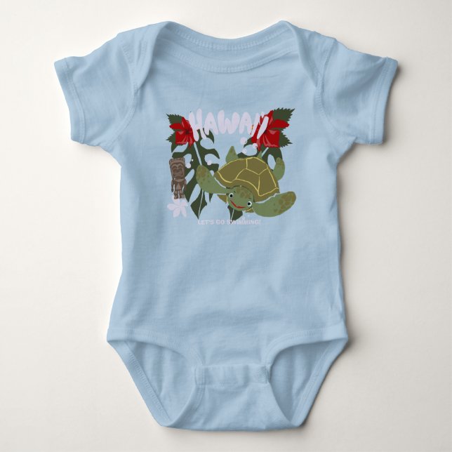 Hawaii Cute Tropical Sea Turtle Baby Suit  Baby Strampler (Vorderseite)