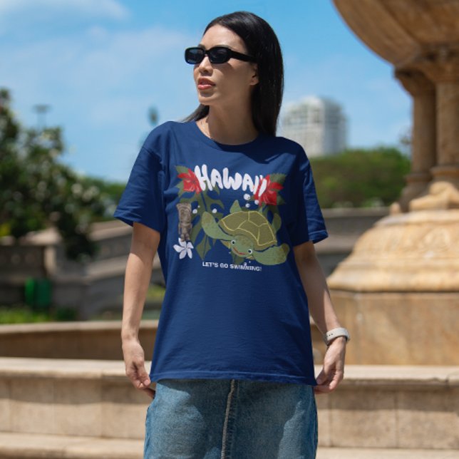 Hawaii Cute Tropical Sea Turtle T-Shirt (Von Creator hochgeladen)