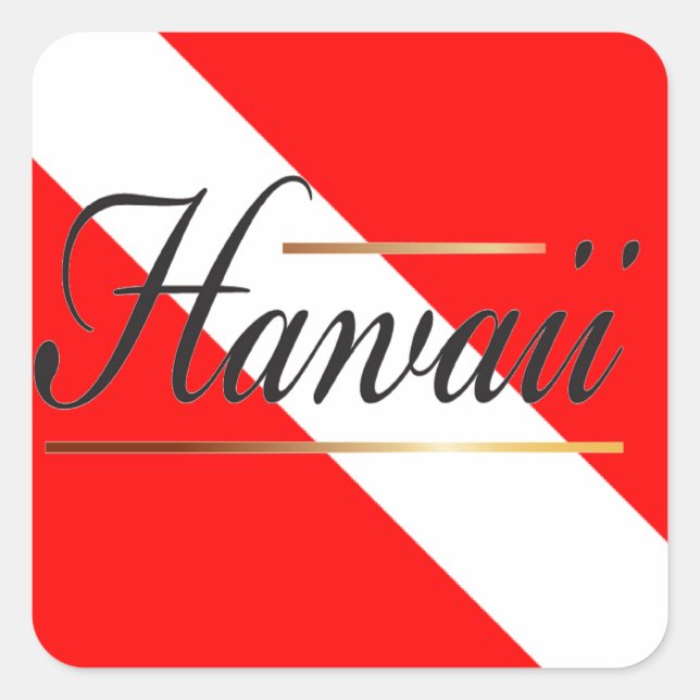 Hawaii Dive Flag Quadratischer Aufkleber (Vorderseite)