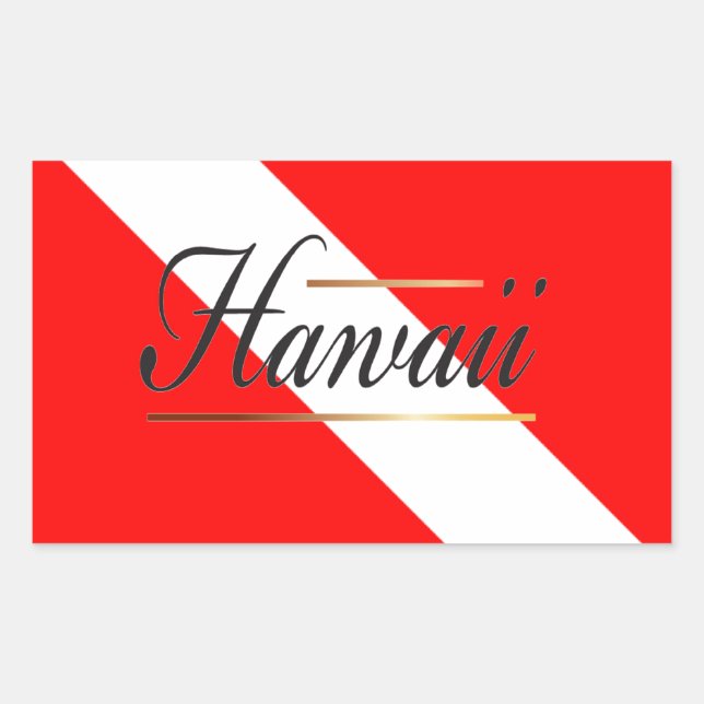 Hawaii Dive Flag Rechteckiger Aufkleber (Vorderseite)