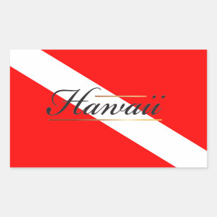 Hawaii Dive Flag Rechteckiger Aufkleber
