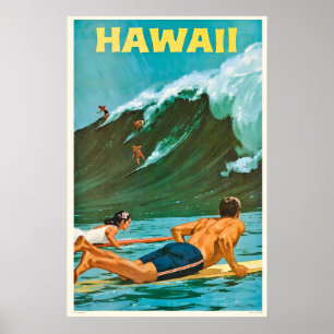 Hawaii États-Unis Affiche de voyage vintage