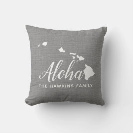 Hawaii-Familie Monogram-Staat-Kopfkissen Kissen
