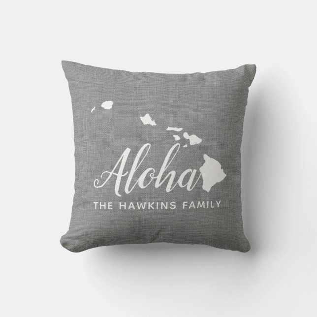 Hawaii-Familie Monogram-Staat-Kopfkissen Kissen (Vorderseite)