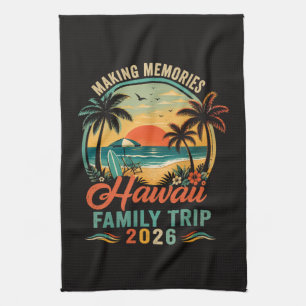 Hawaii-Familienreise Tropischer Sonnenuntergang 20 Geschirrtuch