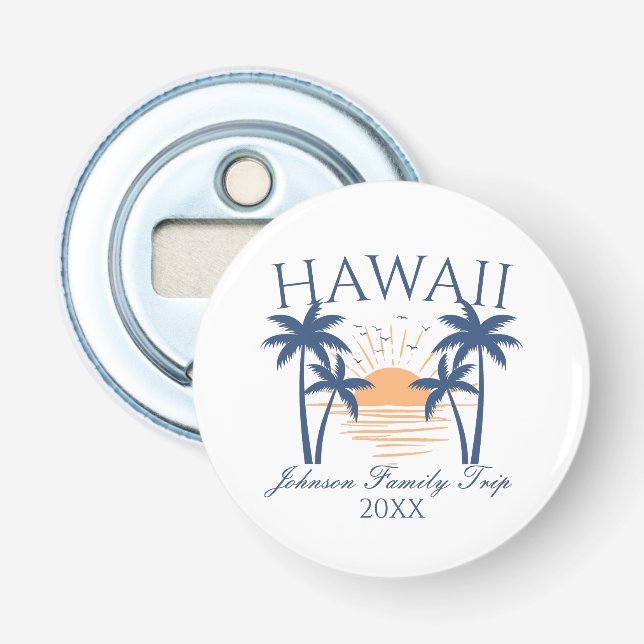 Hawaii Family Trip Tropical Sunset Design Flaschenöffner (Vorderseite)