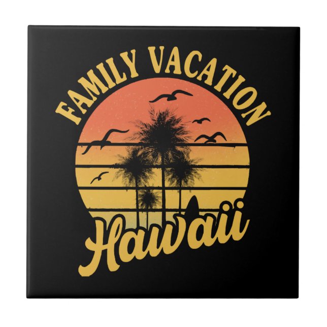 Hawaii Family Vacation 2022 Souvenir Gift Fliese (Vorderseite)