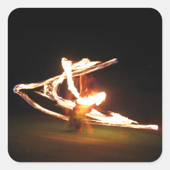 Hawaii Fire Dance Quadratischer Aufkleber (Vorderseite)
