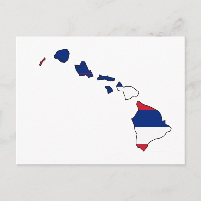 Hawaii Flag Map Postkarte (Vorderseite)