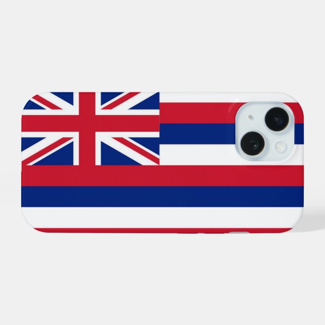 Hawaii-Flagge iPhone 15 Hülle (Rückseite (Horizontal))
