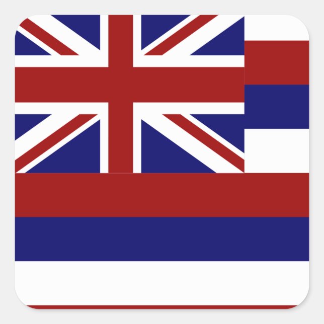 Hawaii-Flagge Quadratischer Aufkleber (Vorderseite)