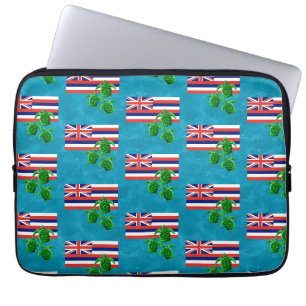 Hawaii-Flagge und Meeresschildkröten Laptopschutzhülle