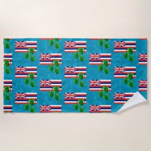 Hawaii-Flagge und Meeresschildkröten Strandtuch