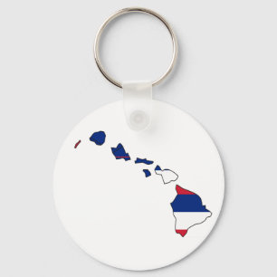 Hawaii-Flaggen-Karte Schlüsselanhänger