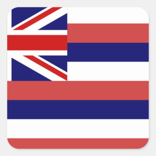 Hawaii-Flaggenaufkleber Quadratischer Aufkleber