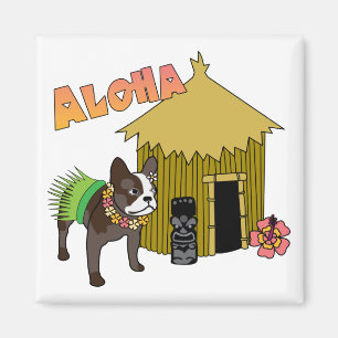 Hawaii Französischer Bulldog Tiki Hula Magnete Magnet
