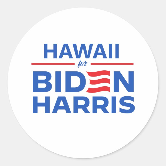 Hawaii für Biden Harris Runder Aufkleber (Vorderseite)