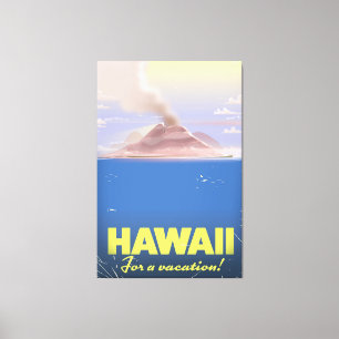 Hawaii für einen Urlaub! Vintage-Reiseposter Leinwanddruck