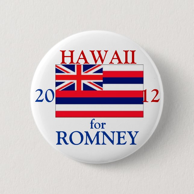 Hawaii für Romney 2012 Button (Vorderseite)