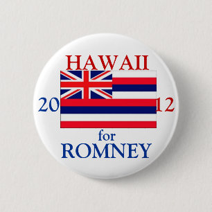 Hawaii für Romney 2012 Button
