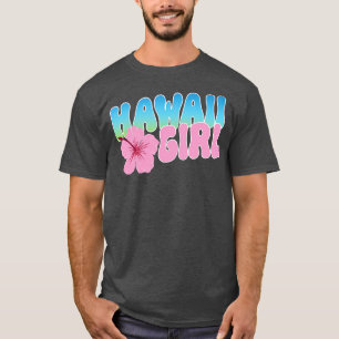 Hawaii Girl Island Vacation Souvenir Pink Hibiskus T-Shirt