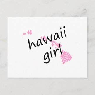 Hawaii Girl mit Scribbled Hawaii Karte