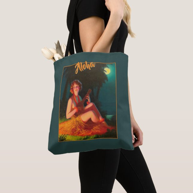 Hawaii Girl mit Ukulele Tasche (Von Nahem)