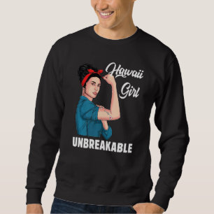 Hawaii Girl Unbreakable Hawaii Staat Map Flag Souv Sweatshirt
