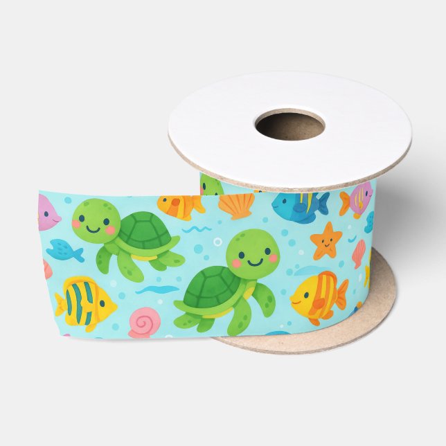 Hawaii glückliche Honu Satinband (Spule)