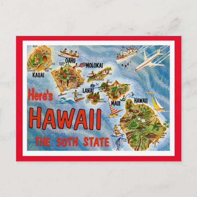Hawaii-Grüße von US-Staaten Postkarte (Vorderseite)
