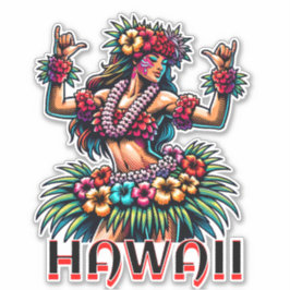 Hawaii | Hawaiian Hula Dancer Aufkleber