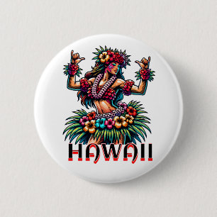 Hawaii   Hawaiian Hula Dancer Button