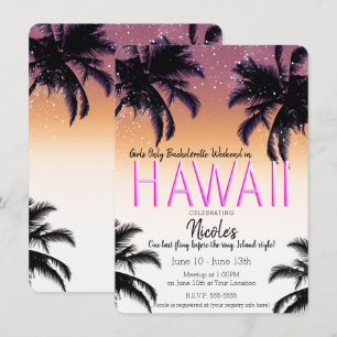 Hawaii Hawaiian Mädchen-Wochenende Junggesellinnen Einladung