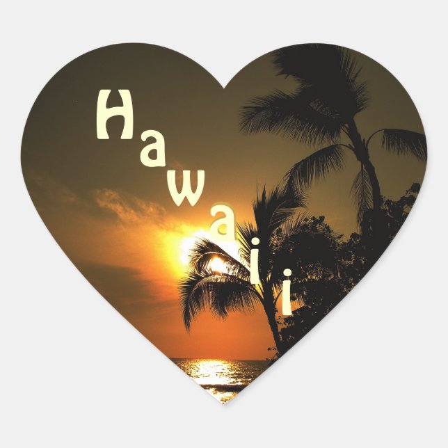 Hawaii Heart Herz-Aufkleber (Vorderseite)